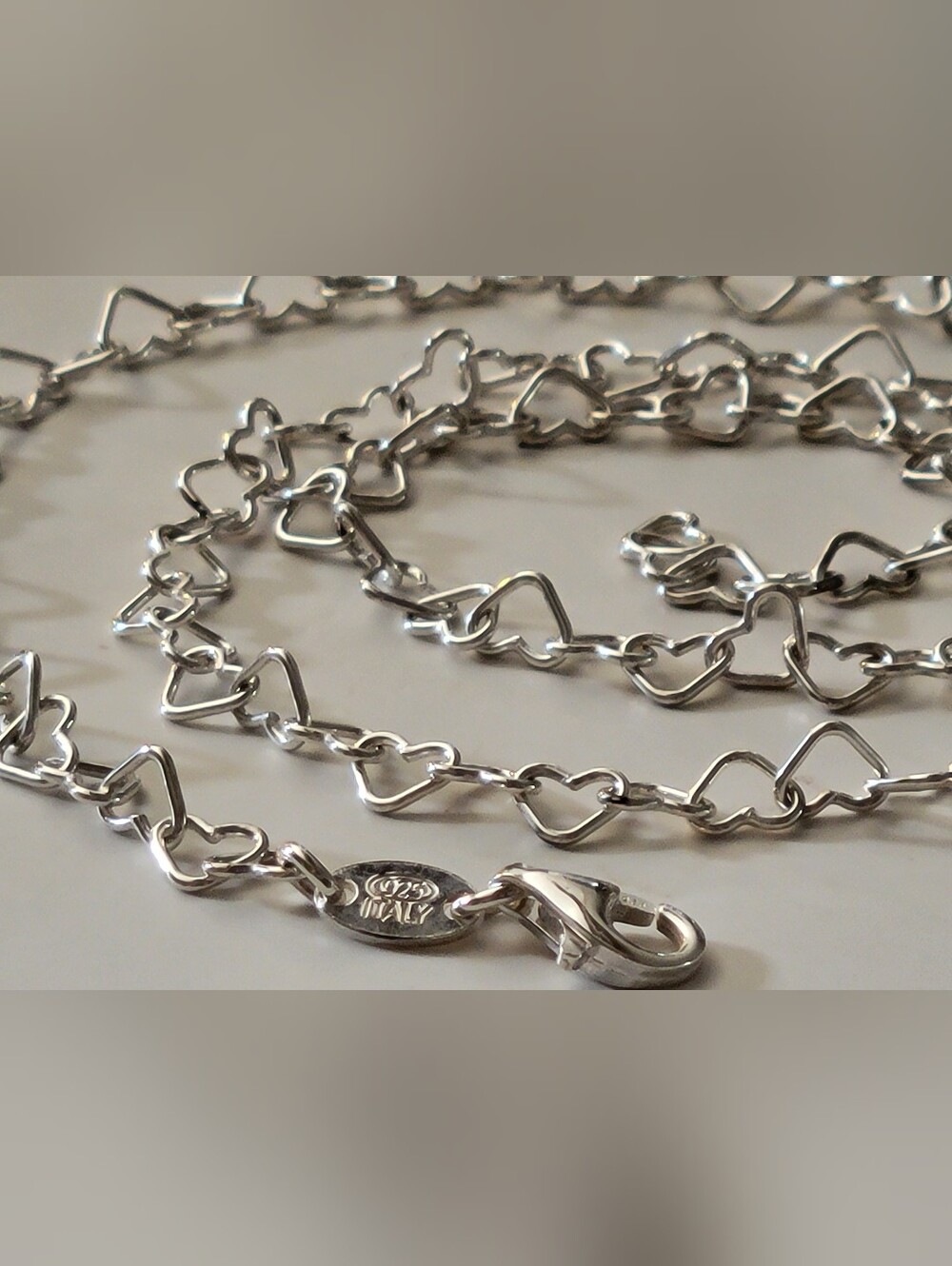 NWT Italian 925 Sterling Silver Open Heart Link Chain Necklace - 18" (4mm)